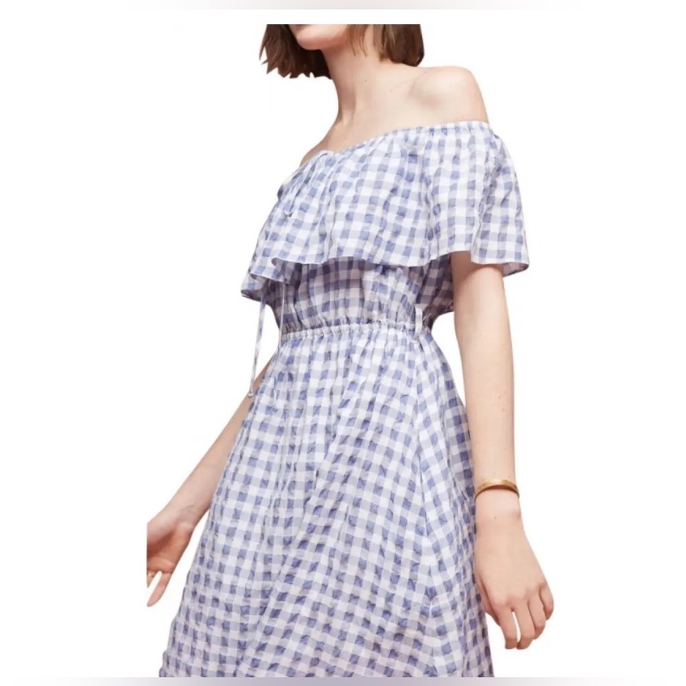 Anthropologie Tylho Off The Shoulder Blue Size Xsmall Dress